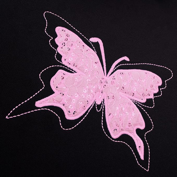 Flying Banner Butterfly car seat Covers ful Set Fashion Universal Lady Woman Female Rear Bench Split Colorized (Pink, 2 Fronts - Lace) - Image 6