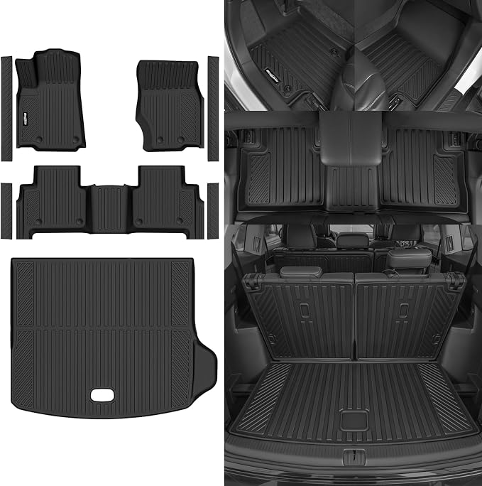 Floor Mats for Jeep Grand Cherokee 2022-2025 2026 Accessories | (Include 4xe Not WK or L) Trunk Mat & Door Sill Guard All Weather TPE Protector Odorless Interior Floor Liners - Image 8