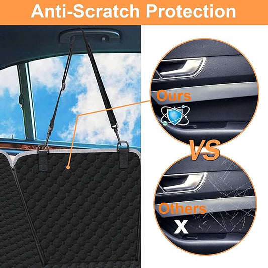 Mancro Dog Car Seat Cover, Waterproof Back Seat Pet Cover for Dogs, Black | X-Large, 600D Heavy Duty & Scratch-Resistant Back Seat Pet Cover for Dogs, Nonslip Underside, Fits for Sedan, Trucks and SUVs - Image 2