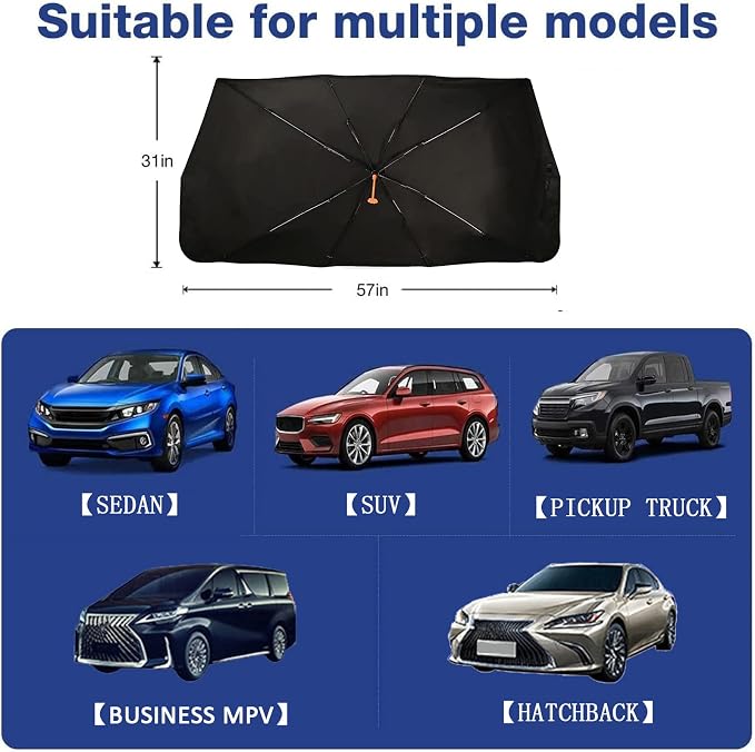 Purple Galaxy Umbrella Sunshade for Car,Windshield Sun Shade Car SUV Trucks Front Window Block UV Rays Heat Keep Vehicle Cool,Foldable Reflective (5731 in), (FG0-DNH9N) - Image 7