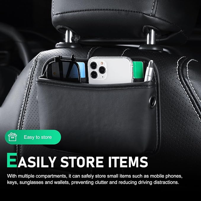 2 PCS Car Seat Side Storage Pockets, Multifunctional Console Side Organizer Bags, PU Leather Car Seat Side Pocket Pouchs, Universal for Most Cars - Image 7