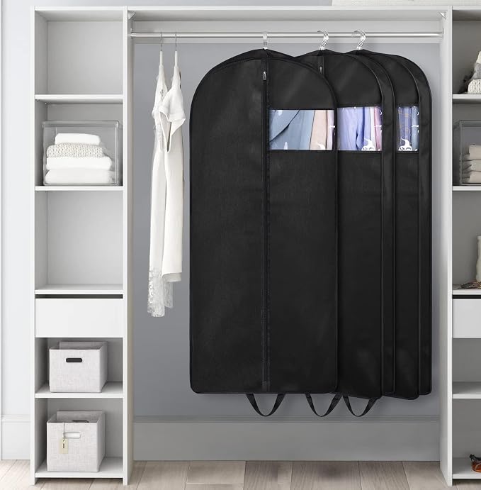 KIMBORA 54" Suit Bags for Closet Storage and Travel, Gusseted Hanging Garment Bags for Men Suit Cover With Handles for Clothes, Coats, Jackets, Shirts(3 Packs) - Image 7