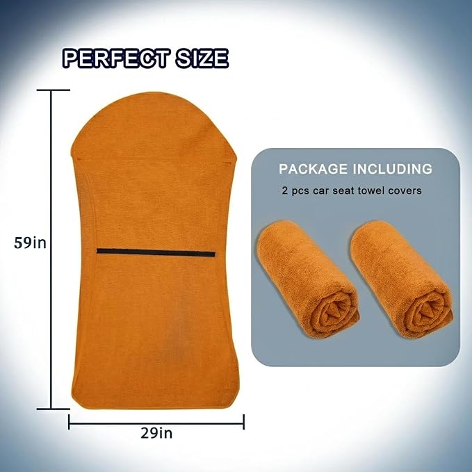 Car Seat Towel Cover, Universal Front Seat Protector for Cars, SUVs and Trucks, Sweat Towel Car Seat Cover for Gym, Yoga, Swimming, Pets and Family Travel, Golden Sunset, 2 Pack - Image 9