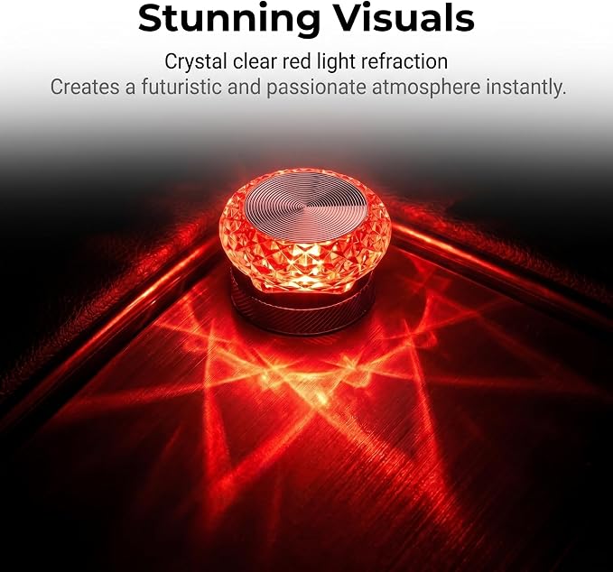 Car Interior USB LED Atmosphere Lamp, Car Crystal Mini Decoration Night Light, Plug-in USB Ambient Lights, Universal for Most Cars (Red) - Image 6