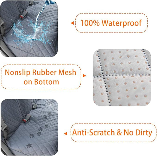Honest Dog Car Seat Covers, Dog seat Cover with Side Flap for Cars, Trucks, and Suv's - Waterproof & Nonslip Pet Seat Cover for Backseat - Image 2