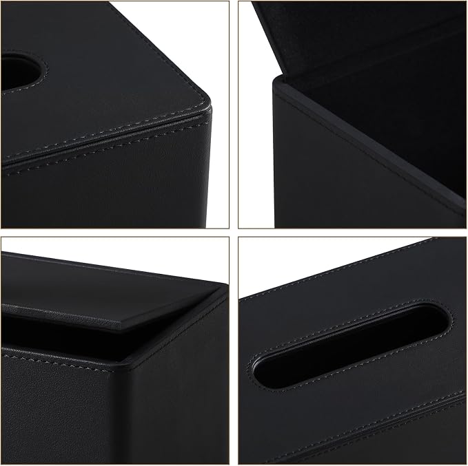 Rectangle Tissue Box Cover with Magnetic Closure, Inner Height 2.2" | 2 Different Sizes, PU Leather Tissue Box Cover, Decorative Rectangular Tissue Holder for Bathroom Nightstand Car Office - Image 7