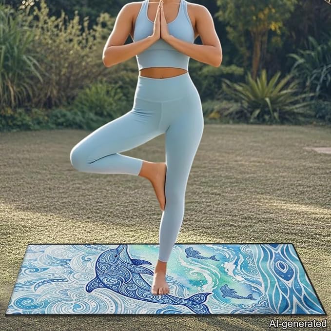 Polynesian Dolphin Print Car Seat Towels for Sweat Multi-Purpose Towel Seat Covers with Storage Bag Sweat Absorption Sports Towel for Gym Workout, Running, Swimming, Beach and Hiking - Image 8