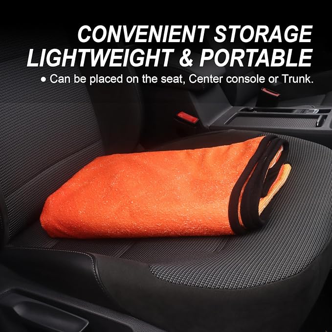 Sweat Towel Car Seat Cover Protector Front Seats for Gym Workout, Running, Swimming, Beach and Hiking, Waterproof Universal Seat Cover for Car, Trucks, Van & SUV (1, Gradient Orange, Rear Seat) - Image 6