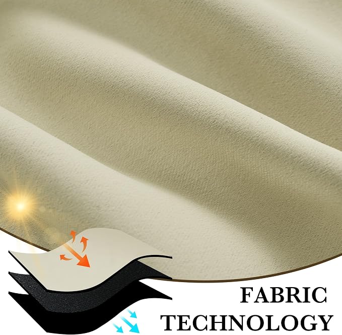 RYB HOME 100% Blackout Short Curtains for Small Window, Thermal Insulated | Total Room Darkening, Noise Reducing, Curtains for Basement Bathroom RV Cars, W29 x L24, Beige, 2 Panels - Image 7