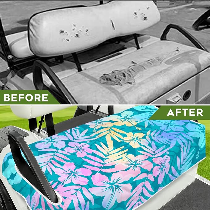 Golf Cart Seat Covers Club Car Golf Cart Accessories for Men Women Golf Carts Seat Towel Blanket 2-Seat Golf Cart Decorations - Image 8