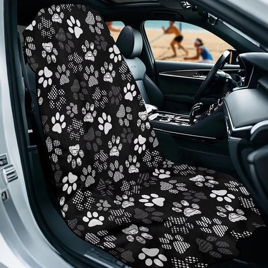 SEANATIVE White Dogs Paw Car Drying Towels & Seat Protectors - Heavy-Duty Absorber Towel for Car Wash Car Seat Covers, Post-Workout & Dog Owners (33.1" x 60.67") - Image 2