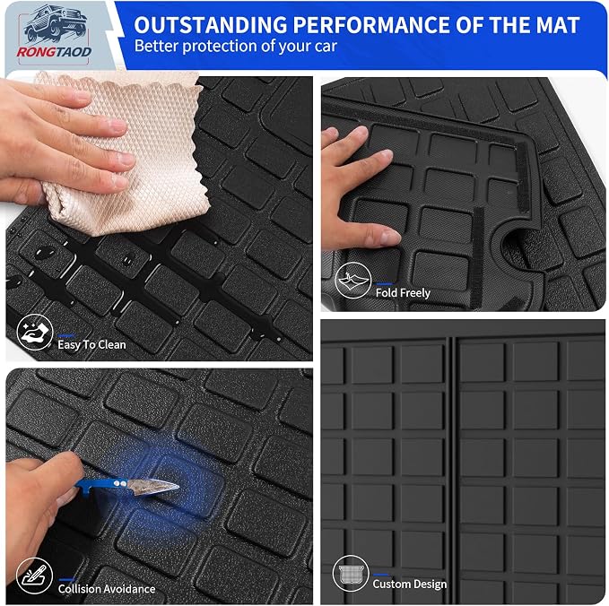 Rongtaod Cargo Mat & Backrest Mats for 2010-2024 Toyota 4Runner 5 Seats | with Sliding Tray, Trunk Mat Cargo Liner TPE All Weather Back Seat Cover Protector 2023 4 Runner Accessories - Image 7