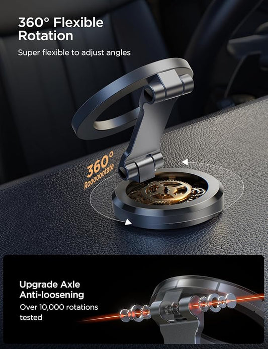 All-Metal MagSafe Car Mount, 360° Rotation Magnetic Car Holder, Space Gray | Strong Magnets Car Phone Holder for Car Dash, Car Accessories for Women Men, Car Mount for iPhone 17 Pro Max Air 16 15 14 13 - Image 2