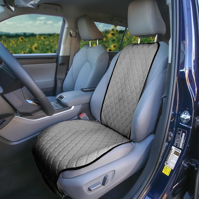 FH Group Car Seat Cushion – Neosupreme Single Front Seat Cover with Front Pockets, Airbag Compatible, Universal Fit Car Seat Cushion for Driver or Passenger Seat, SUV, Truck, Sedan & Van – Gray - Image 8