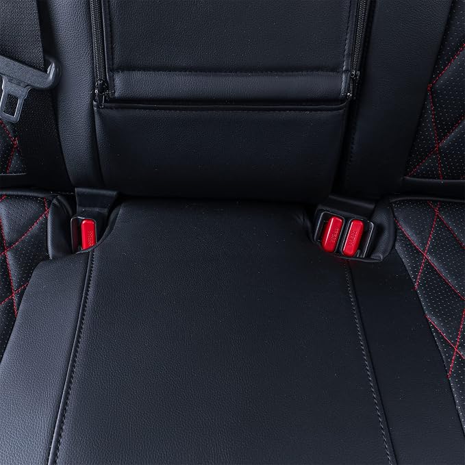 coverdream Corolla Cross Leather Seat Covers Custom Fit for 2023-2026 Toyota Corolla Cross Hybrid S,SE,XSE,Nightshade SUV,Fully Covered,Luxury Waterproof Car Seat Protector(Full Set,Black/Gray) - Image 7