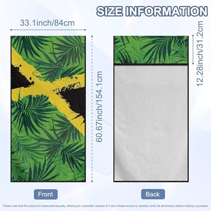 SEANATIVE Car Seat Towel Covers with Storage Bag Seat Post Workout Sweat Washable Cover for Car Towel for Dog Pet Workout Outdoor Sport Activities, Jamaica Palm Print - Image 7