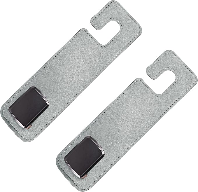 Heavy-Duty Car Headrest Hooks Holds 44lb Suede & Metal Hangers for Bags | Universal Fit for Cars/Suv/Trucks, 2-Pack, Hang Grocery Bag Handbag Purses Coat Water Bottle, Seat Back Organizer,Light Gray - Image 6