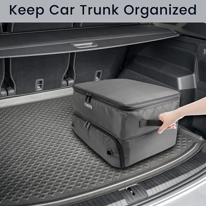 YOREPEK Golf Gifts for Men, 2 Layer Golf Trunk Organizer for 2 Pair Shoes | Waterproof Car Trunk Locker with Separate Ventilated Compartment for Balls, Tees, Clothes, Gloves, Birthday Gifts for Golfers - Image 9