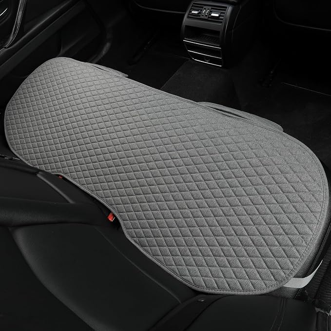 West Llama Linen Car Seat Covers,Bottom Seat Covers for Cars Include 1 Pair Front Driver Seat Pad Mat and 1 Rear Bench Cover Universal Fits 90% Vehicles,SUVs,Cars,Sedans(3Piece-Gray) - Image 9
