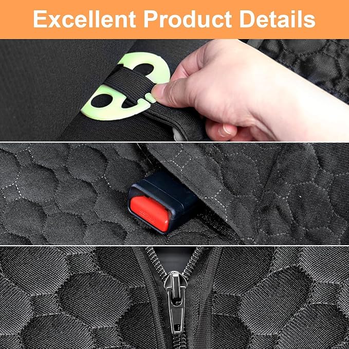 Mancro Dog Car Seat Cover for Back Seat, Waterproof Dog Hammock for Car | 600D Heavy Duty, Scratch-Resistant Back Seat Pet Cover for Dogs with PVE Nonslip Underside, Fits for Sedan, Trucks and SUVs - Image 7