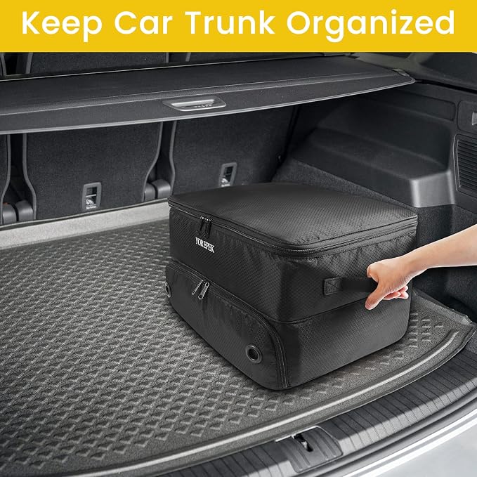 YOREPEK Golf Gifts for Men, 2 Layer Golf Trunk Organizer for 2 Pair Shoes | Waterproof Car Trunk Locker with Separate Ventilated Compartment for Balls, Tees, Clothes, Gloves, Birthday Gifts for Golfers - Image 9
