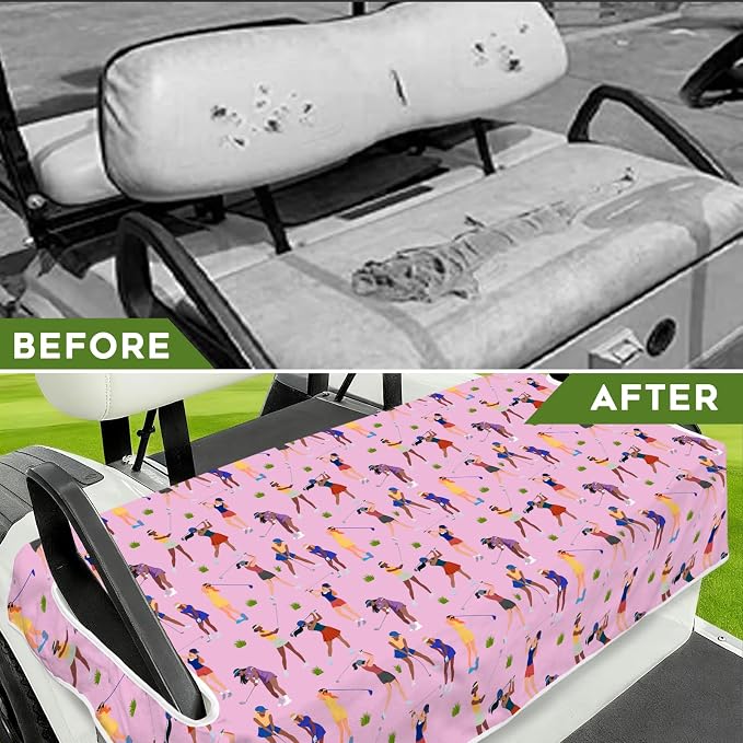 Golf Cart Seat Covers Club Car Golf Cart Accessories for Men Women Golf Carts Seat Towel Blanket 2-Seat Golf Cart Decorations - Image 8