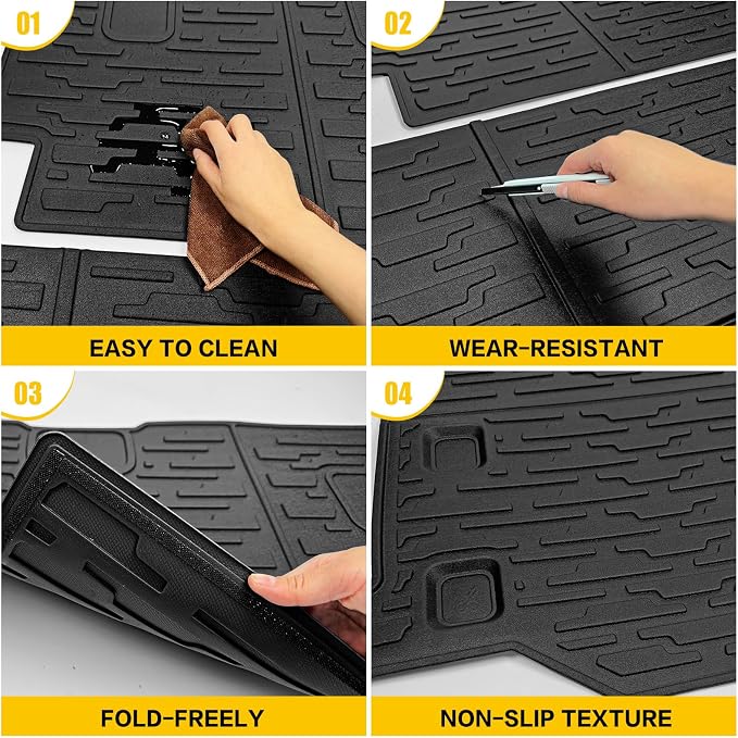 Cargo Mats for 2018-2026 Jeep Wrangler JL Unlimited 4X4 Trunk Mat with Backrest Liner, All Weather TPE Protector Rear Back Seat Mats for 18-26 Wrangler JL 4X4 4 Door Accessories - Image 7