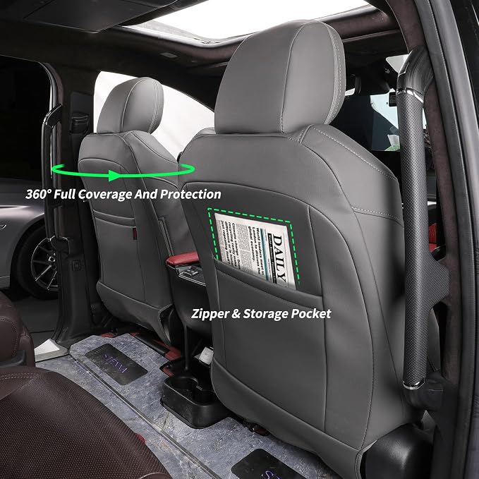 coverdream Odyssey Car Seat Covers Custom Fit for 2004-2010 Honda Odyssey,2nd-Row Captain Seats,Fully Covered,Luxury Waterproof Leather Car Seat Protector(Grey) - Image 6