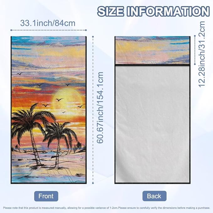 SEANATIVE Seat Cover Universal Car Sport Towel Seat Cushion Sweat-Absorbent Towel Cloth Suitable for All Seasons Sunset Coconut Tree Beach Seat Cover Washable - Image 7