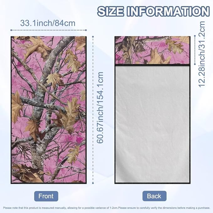 SEANATIVE Car Seat Towel Covers with Storage Bag Seat Post Workout Sweat Washable Cover for Car Towel for Dog Pet Workout Outdoor Sport Activities, Pink Camouflage Hunting Print - Image 7
