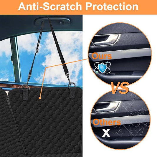 Mancro Dog Car Seat Cover for Back Seat, Waterproof Dog Hammock for Car | 600D Heavy Duty, Scratch-Resistant Back Seat Pet Cover for Dogs with PVE Nonslip Underside, Fits for Sedan, Trucks and SUVs - Image 2