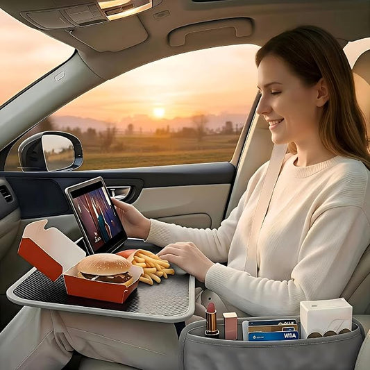 Three in one Storage for car Laptop Desk, iPad Portable Laptop Tray, Home Office and Sofa, Wooden Tray, car seat Gap Filler 15.4x11.4-inch Filling seat and Console Storage. - Image 2