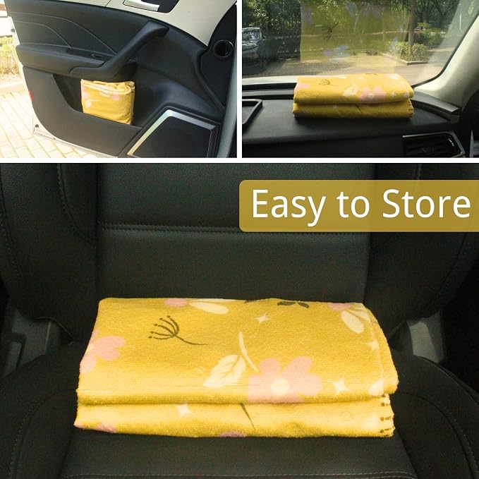 Waterproof Car Seat Cover for Front Seats, Protector for Cars SUVs Trucks, Sweat Towel Seat Covers Bucket for Gym,Workout,Beach,Hiking,Running and Swimming (Chamomile and Yellow, 1PC) - Image 7
