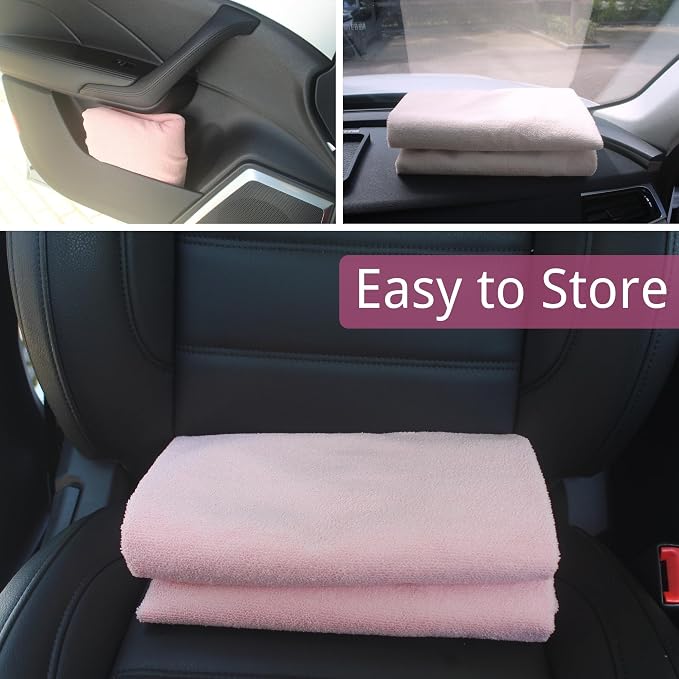 Waterproof Car Seat Cover for Front Seats, Protector for Cars SUVs Trucks, Sweat Towel Seat Covers Bucket for Gym,Workout,Beach,Hiking,Running and Swimming(Pink, 2PCS Front Seat Towel) - Image 7