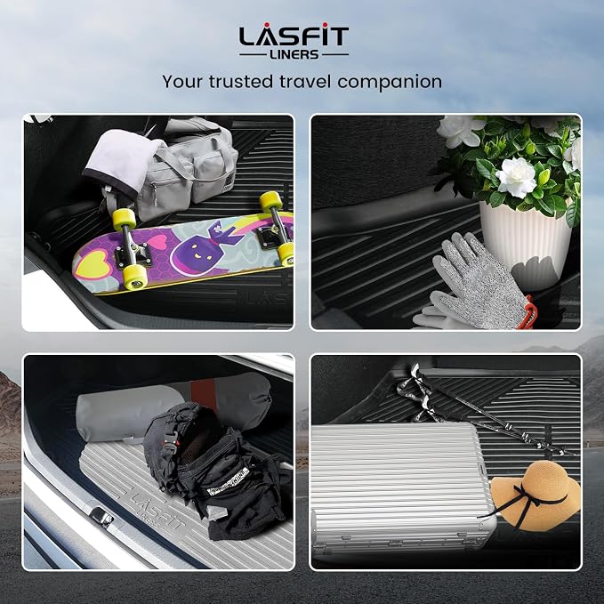 LASFIT Cargo Mat for Dodge Durango 6/7-Seat Models 2011-2026 | Not Fit 5-Seat Models, All Weather TPE Custom Fit Cargo Trunk Mat & Backrest Seat Protector, Black - Image 8