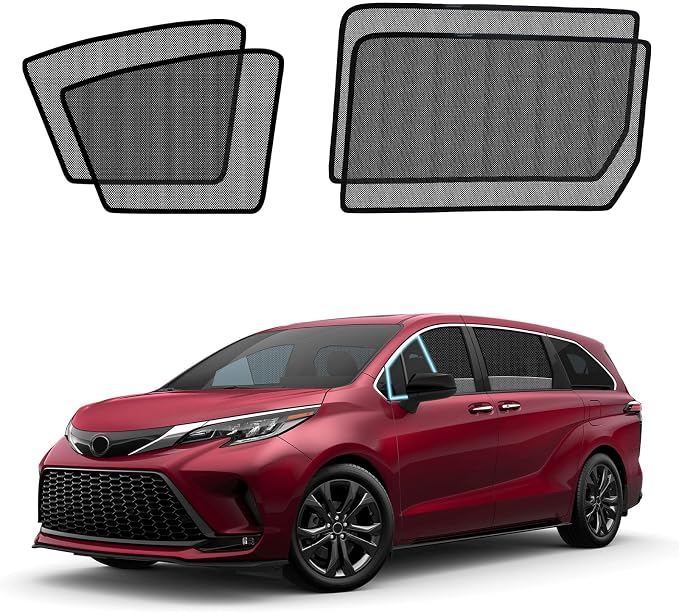 Sienna(2021-2025) Mesh Car Window Shades - Side Curtains for Baby | Breathable Mesh Car Privacy Window Covers, UV Protection and Heat Insulation for Road Trips, Napping, Camping - Image 8