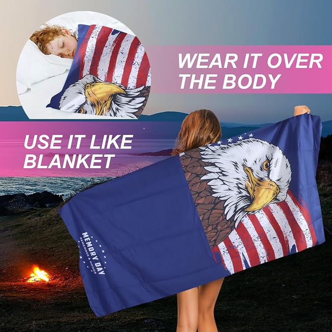 Car Seat Towel Covers Front Seats for Yoga,Gym,Workout,Sports,Running and Hiking,Automotive Washable Sweat Towels Seat Protector Cover Blanket for Cars Golf Trucks (American Flag Eagle, 1Pcs) - Image 7