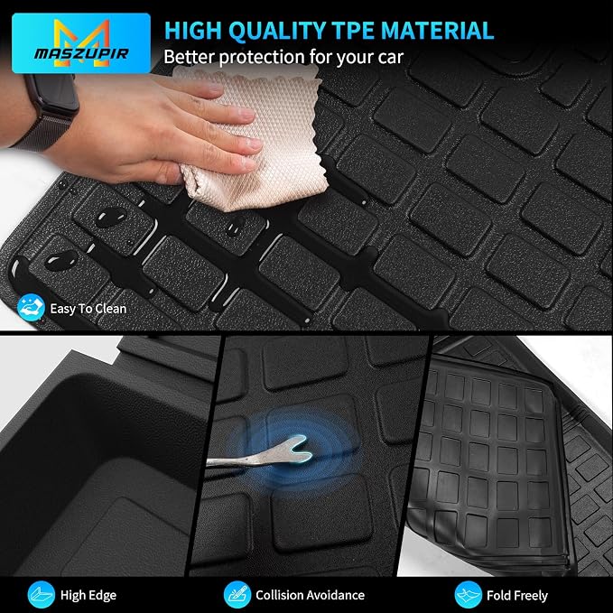 Floor Mats & Trunk Mat for 2013-2024 Toyota 4Runner 5 Seat | Fit without Sliding Tray, TPE All Weather Floor Liner Trunk Mat Cargo Mat Cargo Liner 4 Runner Accessories - Image 8