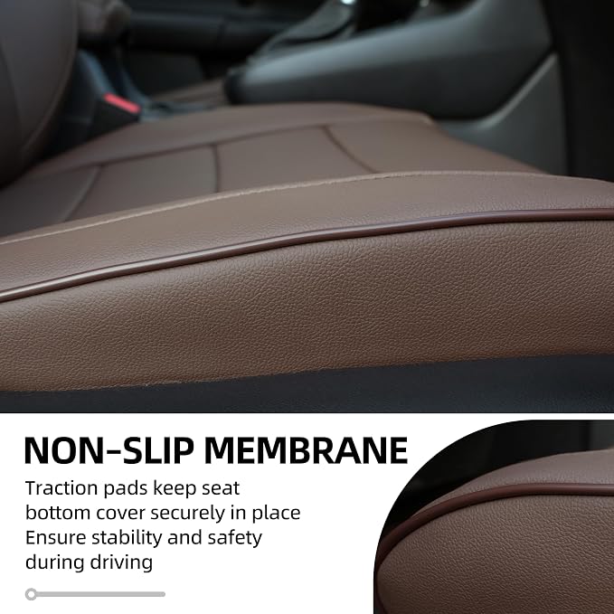 Lolcar CRV Seat Covers Custom Fit for Honda CRV 2023 2024 2025 2026 Leather Car Seat Cover Full Set for Trucks SUV,Waterproof Car Seat Cushion,Faux Leather(Coffee) - Image 5