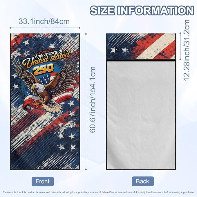 Horeset American Eagle Car Seat Towel Cover – Quick-Dry Patriotic Front Seat Protector, Universal Fit for SUV Trucks Cars Sedan Van, Auto Interior Accessories 250th Anniversary - Image 9