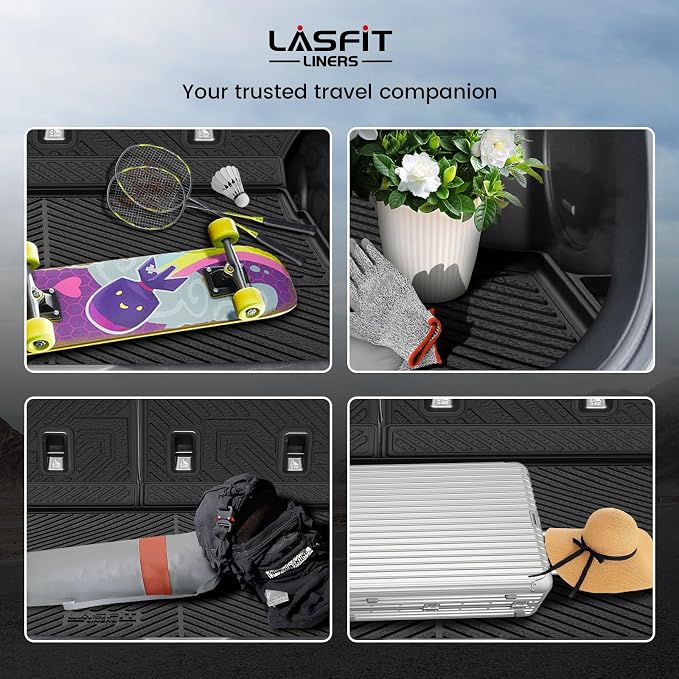 LASFIT Cargo Mat for Subaru Forester 2025-2026 (Only Hybrid) | All Weather TPE Custom Fit Easy Clean Durable Cargo Tray Liner Trunk Mat & Backrest Mats Accessories, Black - Image 9