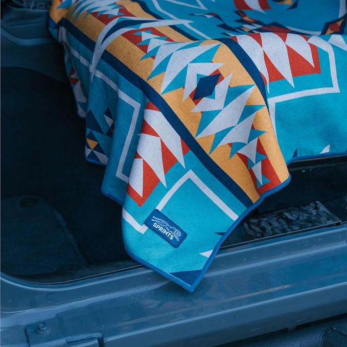 Sprints Athletic Running Towel, Full-Sized, Car Seat Cover - Performance Microfiber (Bohemian Nomad Noises) - Image 9