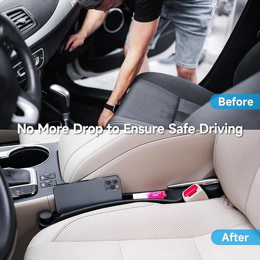 Givifive Car Seat Gap Filler Organizer Soft Foam 3IN1 Storage Slot & Hook | 2 Pack Seat Side Gap Filler Plug Universal Fit Interior Accessory for Car SUV Truck Seat & Console Gap Blocker (Narrow Black) - Image 2