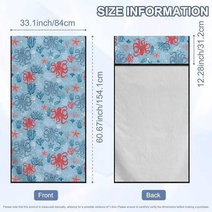 SEANATIVE Cute Octopuses Car Cushion Towels Absorbent Towel for Car Seat Scratch-Resistant Automotive Seat Covers Breathable Sweat Towels for Yoga & Hot Weather Driving - Image 7