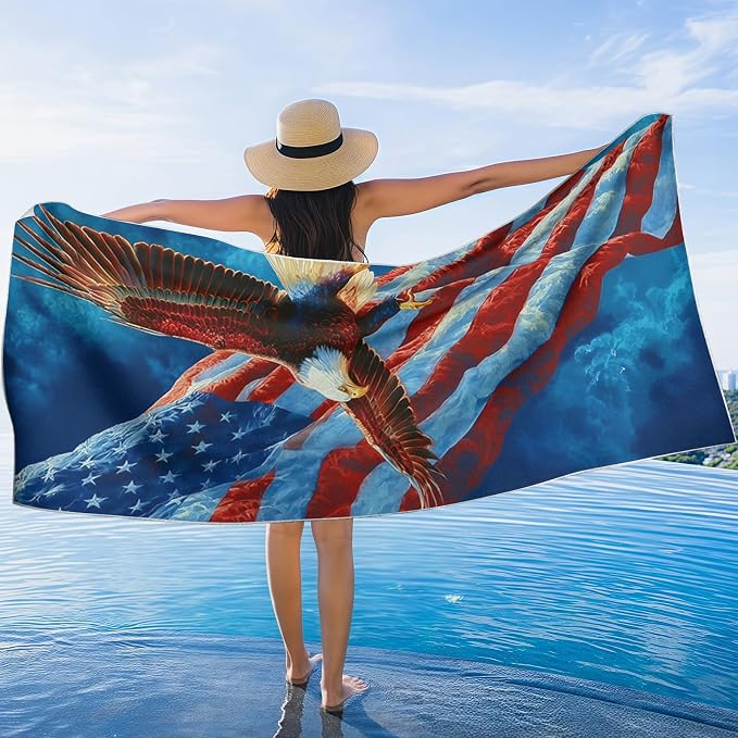 2 Pack Car Towel Seat Covers with Storage Bag, Multifunctional Towel for Gym Outdoor Sport, Picnic, Beach, Pet Dog Travel,Non-Slip Washable Car Seat Protector (Bald Eagle) - Image 8
