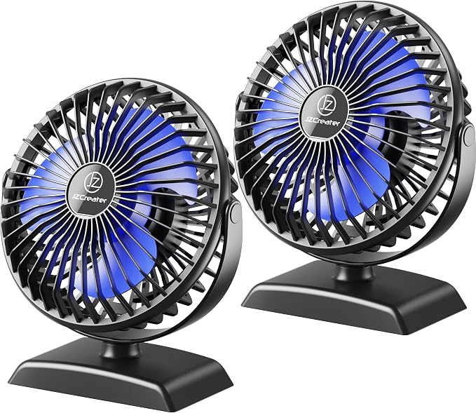 JZCreater USB Desk Fan, 2Pack USB Fan, 360 Rotation Desktop Fan with 3 Speed, Table Personal Cooling Fan, Quiet Mini Desk Fan, USB Powered, Small Fan for Home Office Bedroom Car Travel, Pink - Image 7