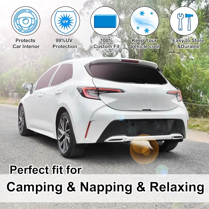 TINGLU Window Shades for Toyota Corolla 2014-2019 6PCS Accessories Car Side Full Windows Windshield Sun Shade Sun UV Rays & Privacy Protection for Camping Napping Relaxing - Image 6
