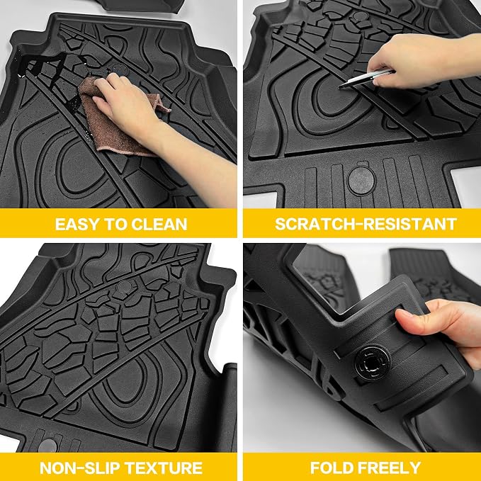Cargo Mats for 2018-2026 Jeep Wrangler JL 4X4 Floor Liners with Trunk Mat All Weather TPE Protector Rear Floor Trunk Liners for 18-26 Wrangler JL 4X4 4 Door Accessories - Image 6