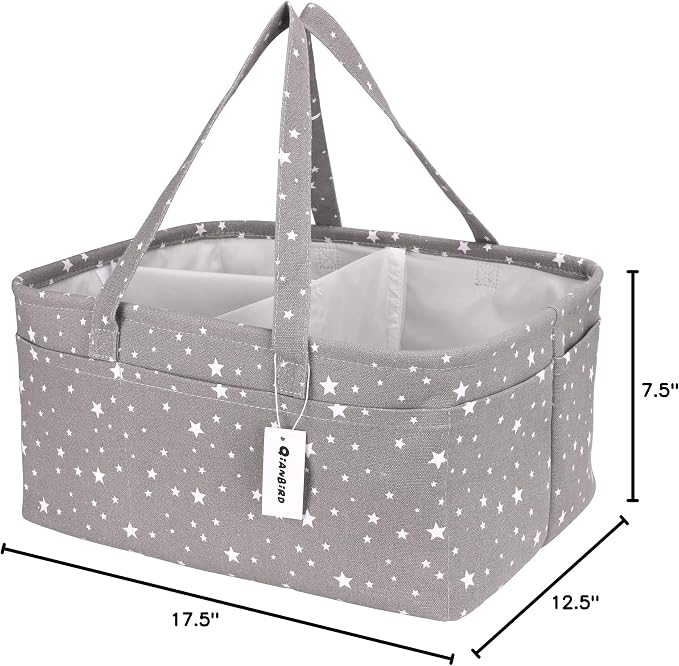Baby Diaper Caddy Organizer- Extra Large Portable Diaper Basket with Removable Divider, Multi-Use Nursery Organizer for Diapers,Wipes,Baby Essential-Perfect Baby Basket bag Registry Must Have - Image 7