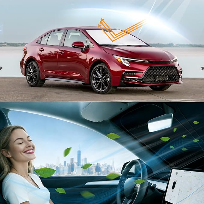 Windshield Sun Shade for 2020-2026 Toyota Corolla | Full covered for windshield, Block UV Rays, Heat Reduction, Easy to install, Keeps Car Cooler - Image 6